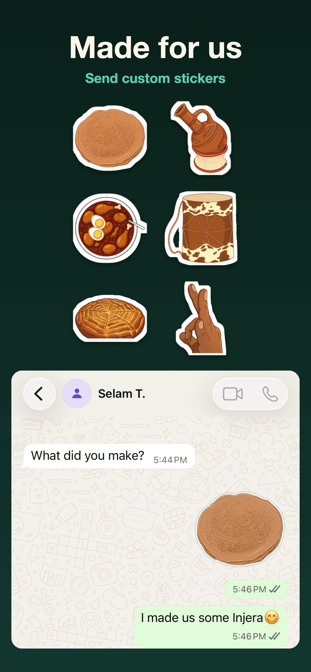 Made for us — send custom stickers